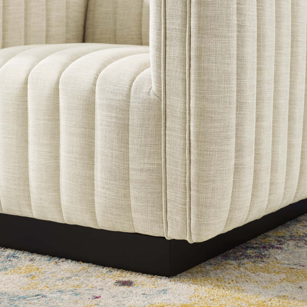Tufted Armchair Accent Chair, Fabric, Beige, Modern, Living Lounge Hospitality