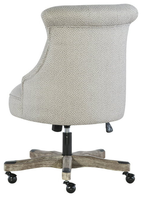 Classic Office Chair, Swivel Design & Diamond Button Tufted Back, Light Gray