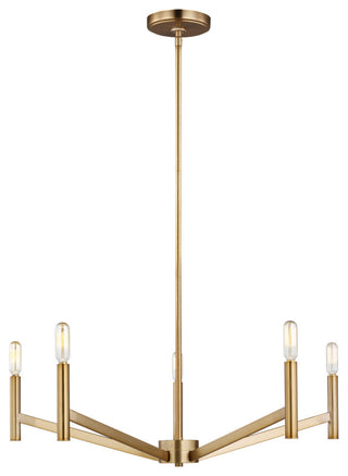 Vector 5-Light Chandelier, Satin Brass