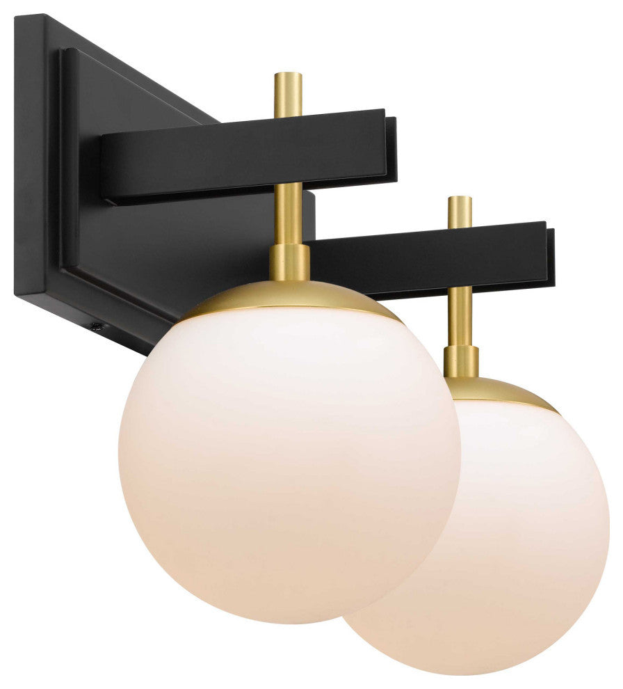 Allie 2-Lt Bath - Black/Satin Brass