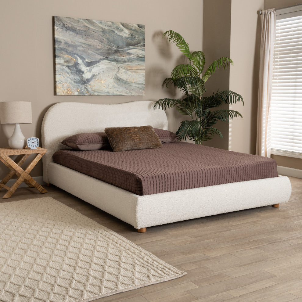 Salcombe Cream Boucle Collection, Queen Bed