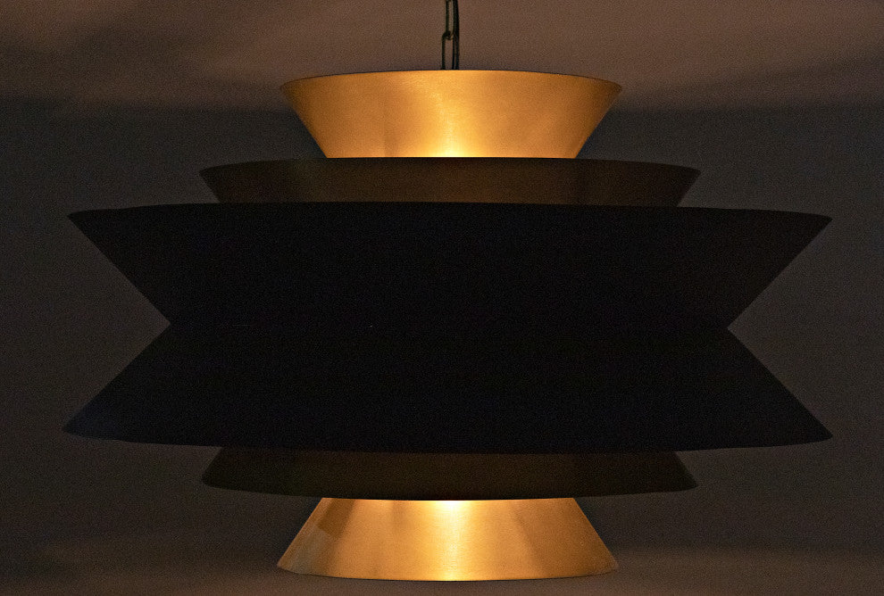 Noir Furniture Arion Pendant, Steel With Brass Finish