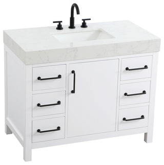 Home Living 42" Single Bathroom Vanity, White