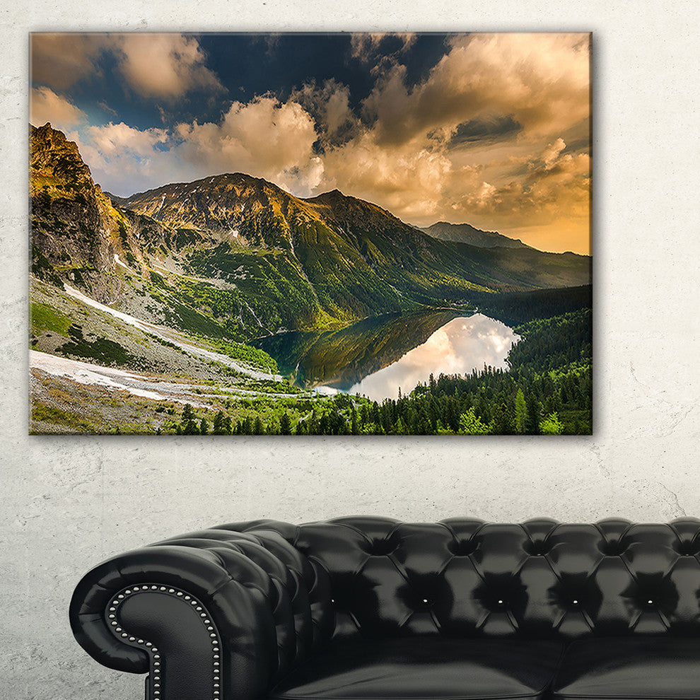 "Dramatic Sky over Alpine Lake" Canvas Print
