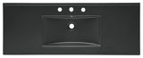 48" Ceramic Vanity Sink Top, Matte Black With 3 Holes