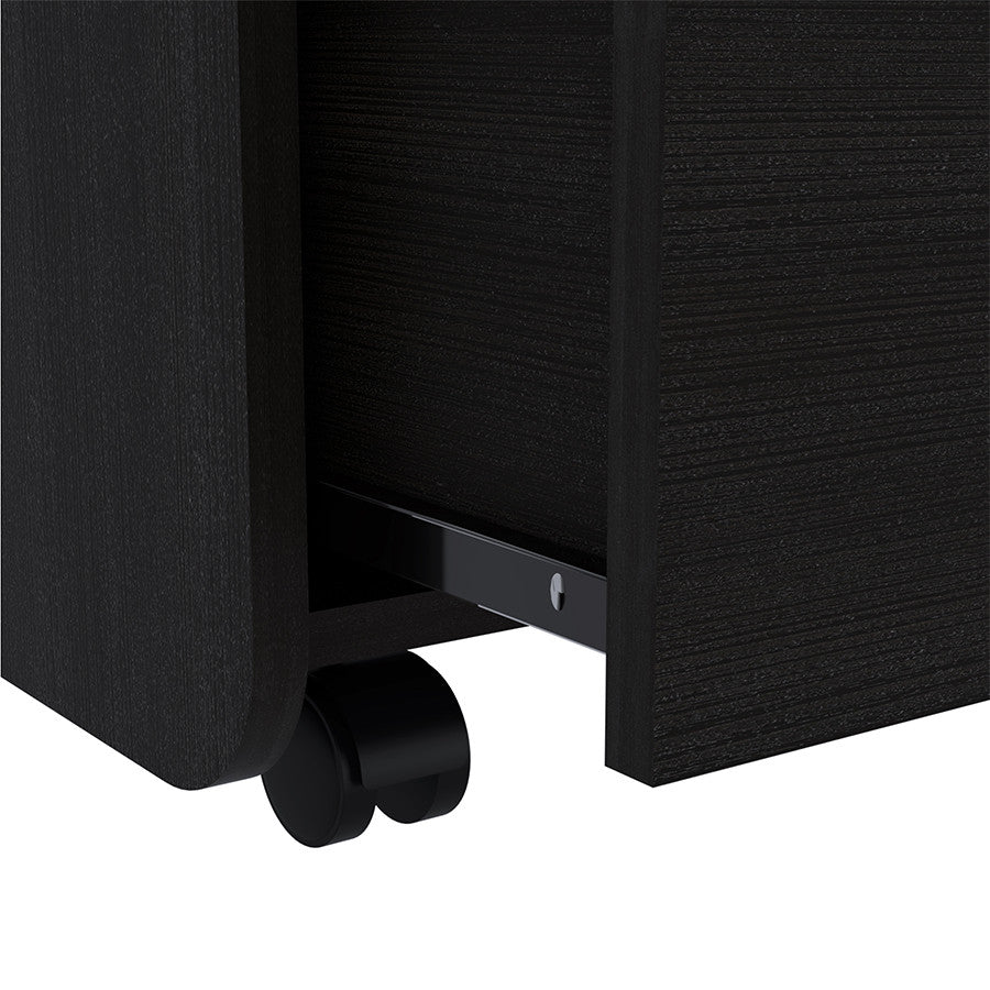 DEPOT E-SHOP Marsella Nightstand, Two Drawers, Superior Top, Metal Handle