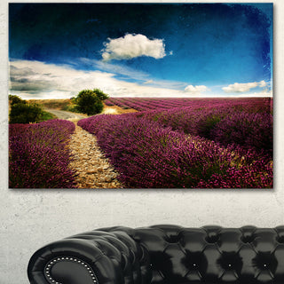 Lavender Field with Dramatic Blue Sky, Large Landscape Canvas Art, 40"x30"