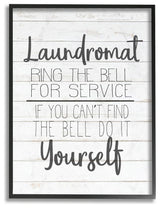 Laundromat Ring The Bell or Do It Yourself Planked Look, Framed, 16"x20"