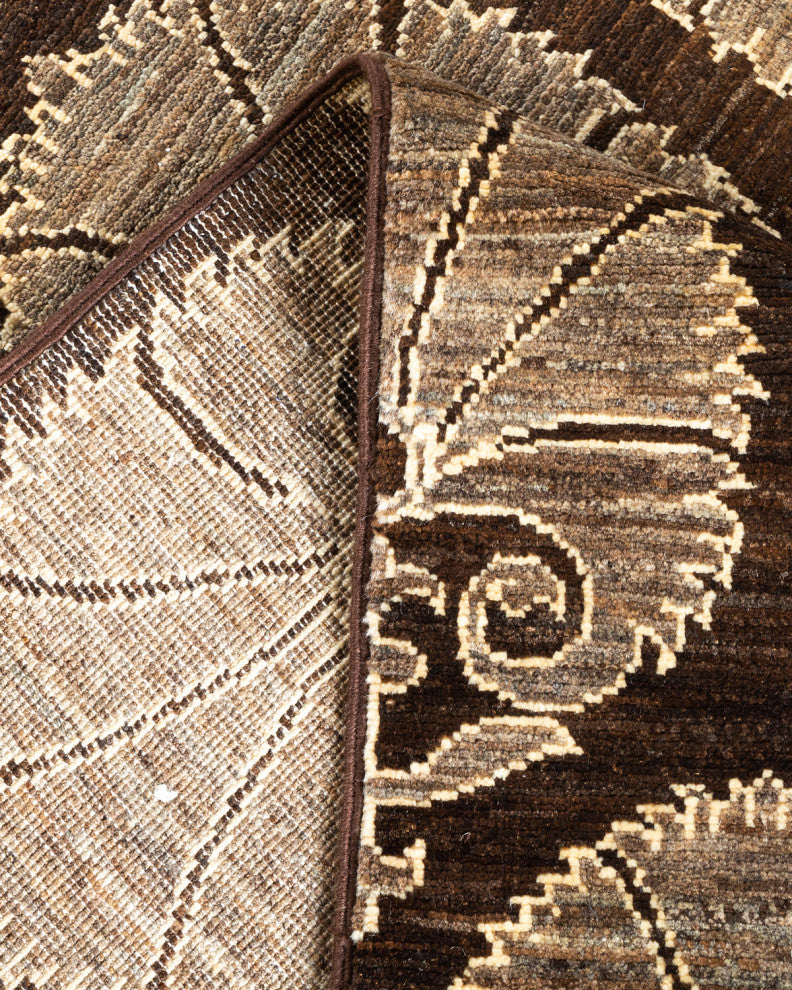 Eclectic, One-of-a-Kind Hand-Knotted Area Rug Brown, 6'10"x10'0"