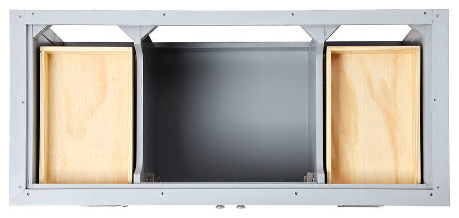 Kensington 49" Bath Vanity Rectangle Sink in Grey With Carrara Marble Top