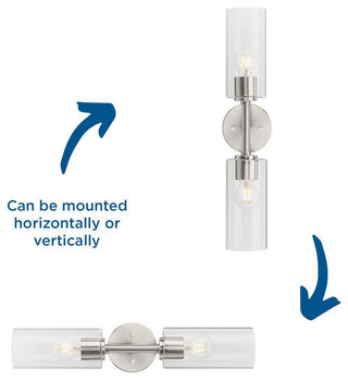 Cofield Collection 2-Light Brushed Nickel Transitional Wall Sconce Vanity Light