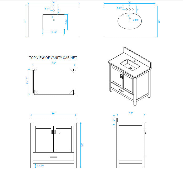 Wyndham WCS141436SWHCMUNSMXX White 36 Inch Bath Vanity with Carrera Marble