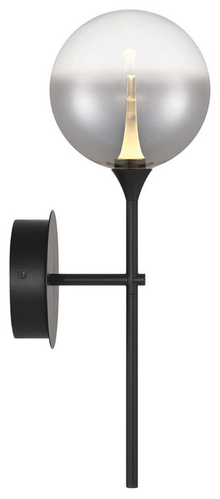 Iissa, Wall Sconce, 19", Matte Black, Smoked Glass