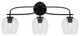 Cavella 3 Light Bath Bar, Matte Black Finish, 6" Clear Bubble Glass