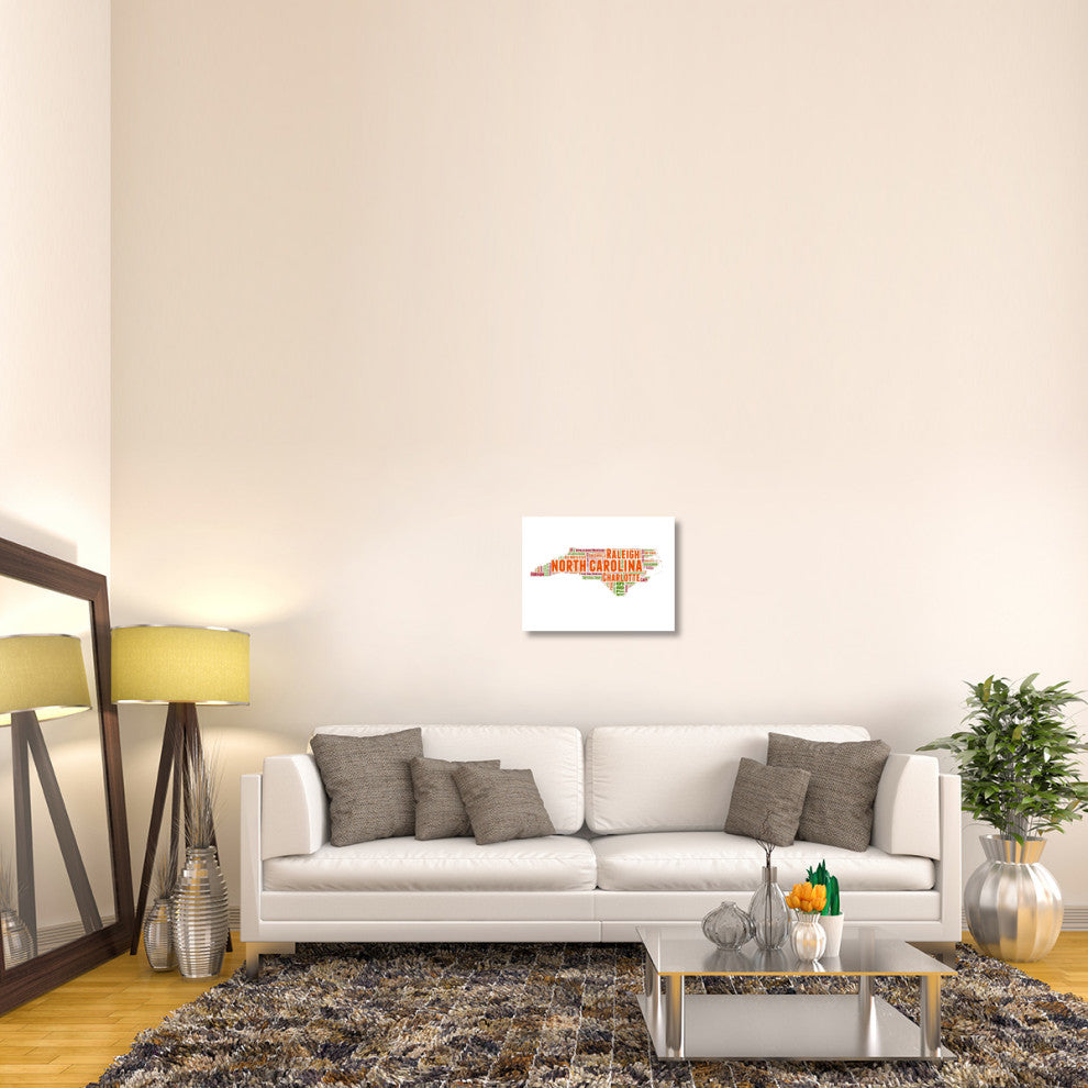 "North Carolina Word Cloud Map" Fine Art Print