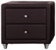Brown Upholstered 2 Drawer Nightstand