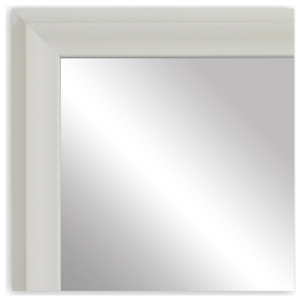 Woodford Framed Wall Mirror, White, 28" X 54"
