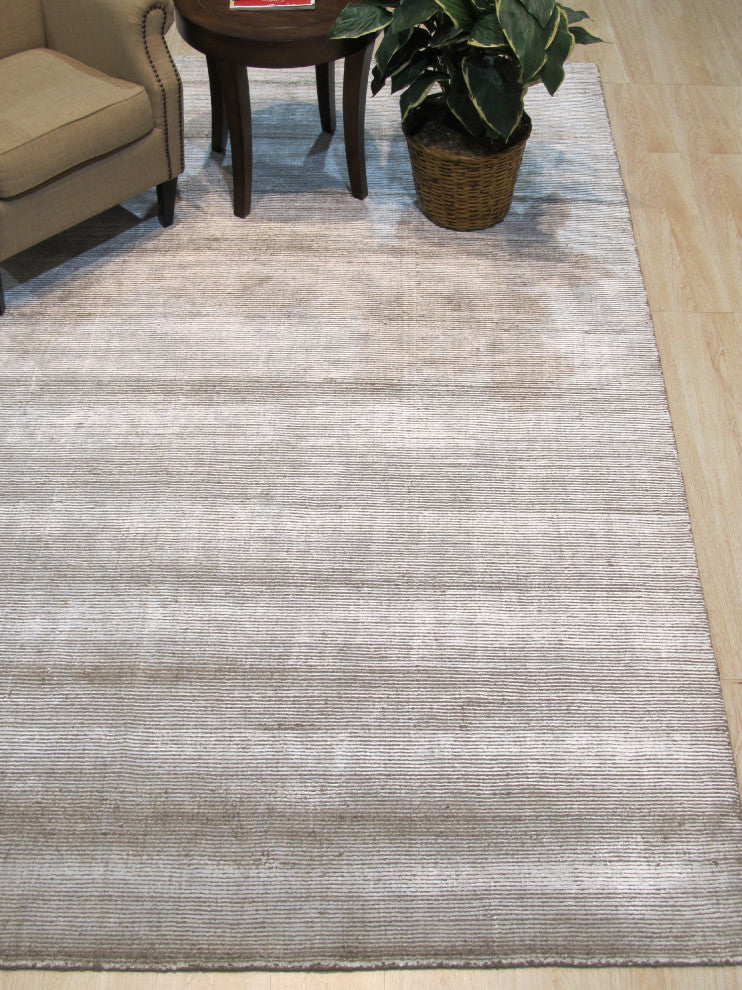Ivory Transitional Stripe Boho Area Rug