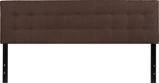 Bedford Tufted Upholstered King Size Headboard in Dark Brown Fabric