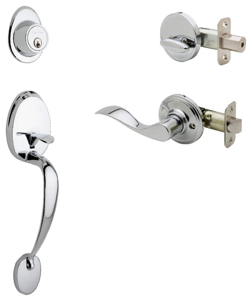 Active Handle Set, Waverlie Lever Interior Trim, Polished Stainless