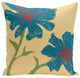 Polyester Pillow, Floral, Blue, Green, Beige, 18"x18"