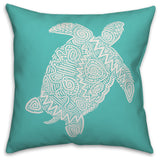 Sea Turtle Drawing 18x18 Throw Pillow Cover