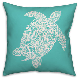 Sea Turtle Drawing 18x18 Throw Pillow Cover