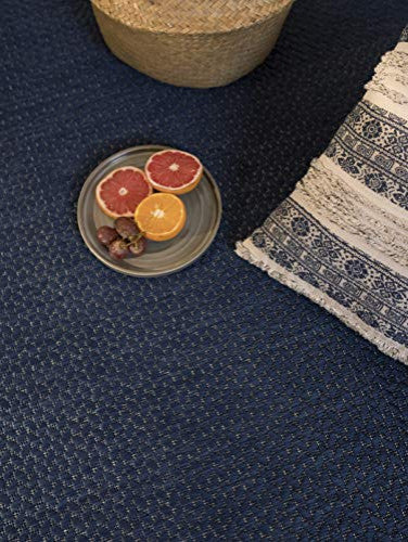 Outdoor Collection Accent Area Rug - Bacteria Resistant Rug, Navy, 5'3"x7'6"