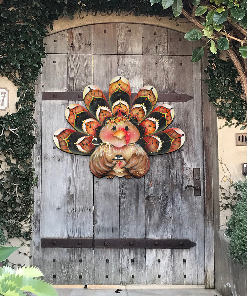 Feathered Turkey Wooden Over the Door decoration