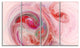 Red Fractal Abstract Illustration, Abstract Canvas Wall Art, 48"x28", 4 Panels