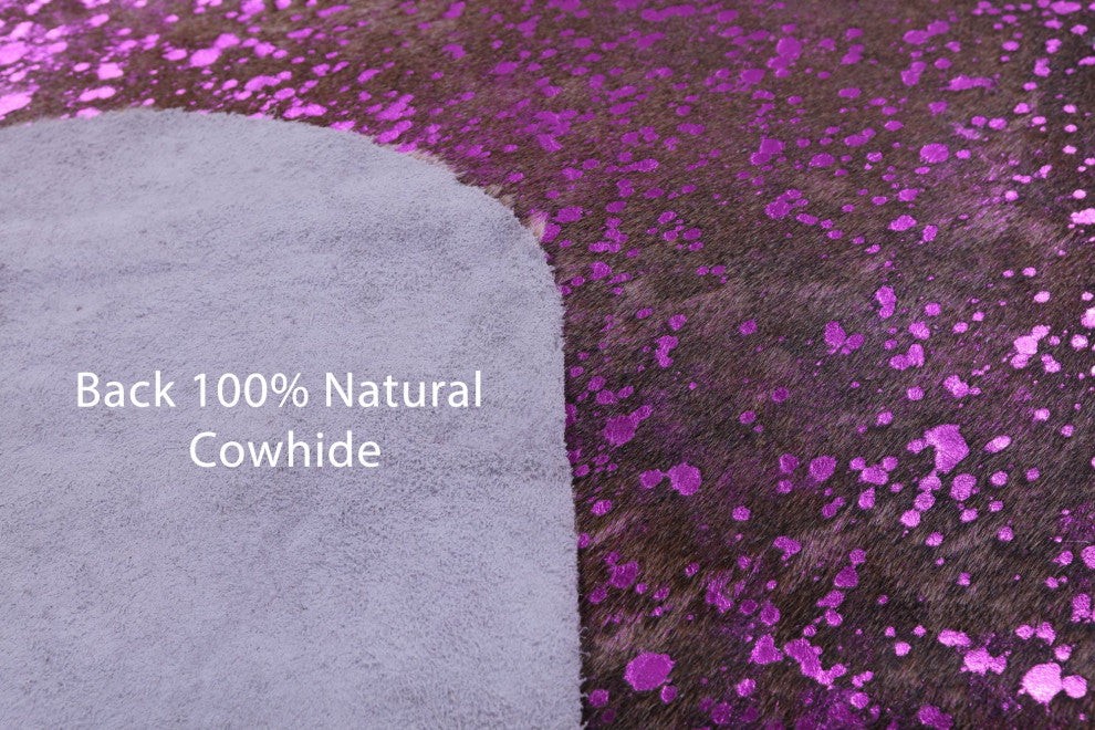 Pink Metallic Cowhide Rug 6' 10" X 6' 5" C2157