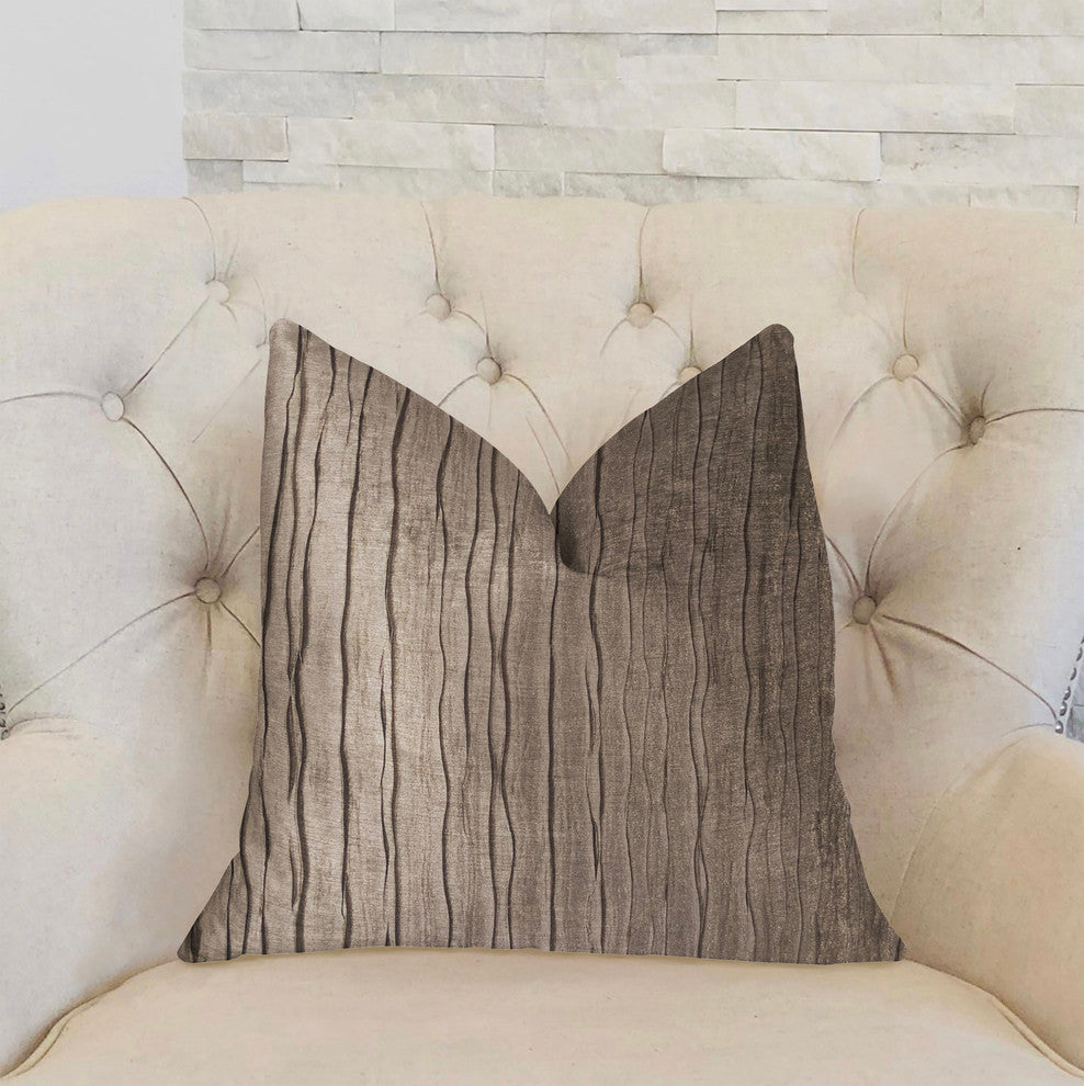 Solitude Gray Luxury Throw Pillow, 22"x22"