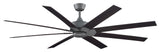 Levon 72" Ceiling Fan Galvanized With Dark Walnut Blades