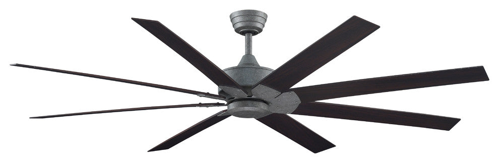 Levon 72" Ceiling Fan Galvanized With Dark Walnut Blades