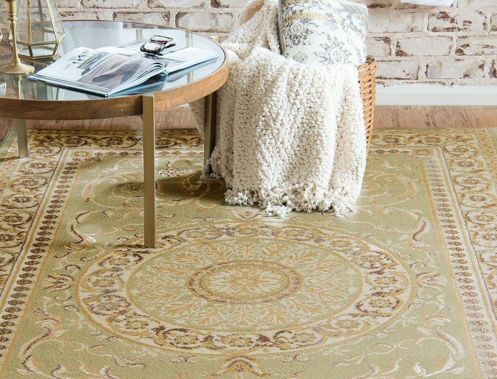 Unique Loom Light Green Napoleon Versailles 2' 2 x 6' 0 Runner Rug