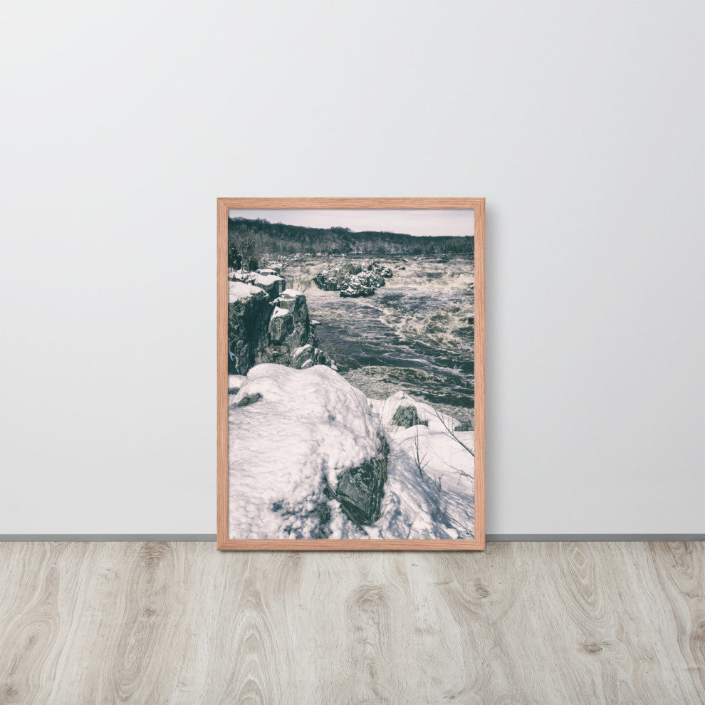 Great Falls Vintage Rural Landscape Framed Photo Paper Wall Art Prints, Red Oak, 18" X 24"