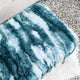 Soft Faux Fur Ottoman Fuzzy Entryway Bench Seat, Deep Teal, 19"x13"x17"