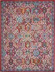 8" x 10" Red and Multicolor Decorative Area Rug