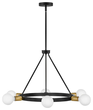 Lark Orla 36" Medium Single Tier Chandelier, Black + Lacquered Brass