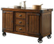 Rustic Farmhouse Warm Tobacco Rolling Kitchen Cart