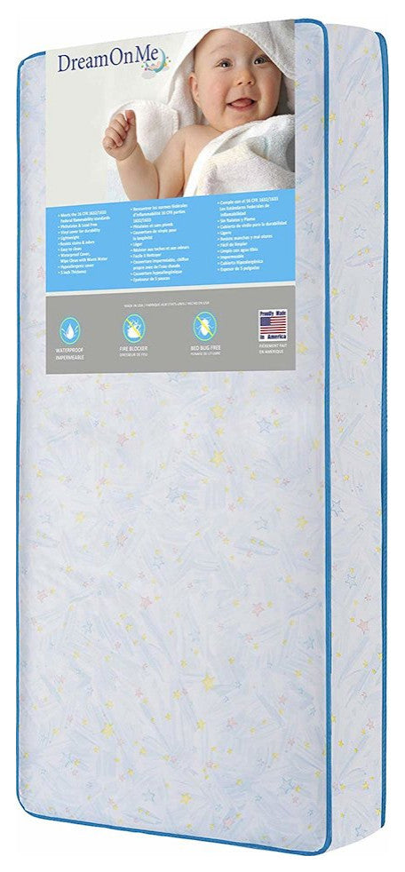 Dream On Me Twinkle Stars Crib and Toddler 117 Coil Mattress