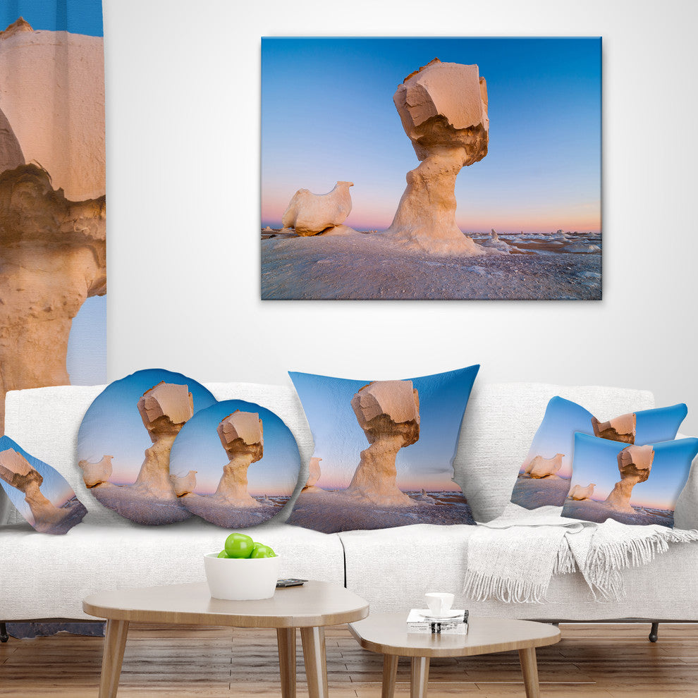 Wind Eroded Rock Formation Landscape Photo Throw Pillow, 18"x18"