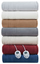 Serta Fleece to Sherpa Heated Fleece and Sherpa Bedding Blanket, Burgundy
