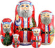 Russian 5 Piece Bell Ring Santa Nested Doll Set