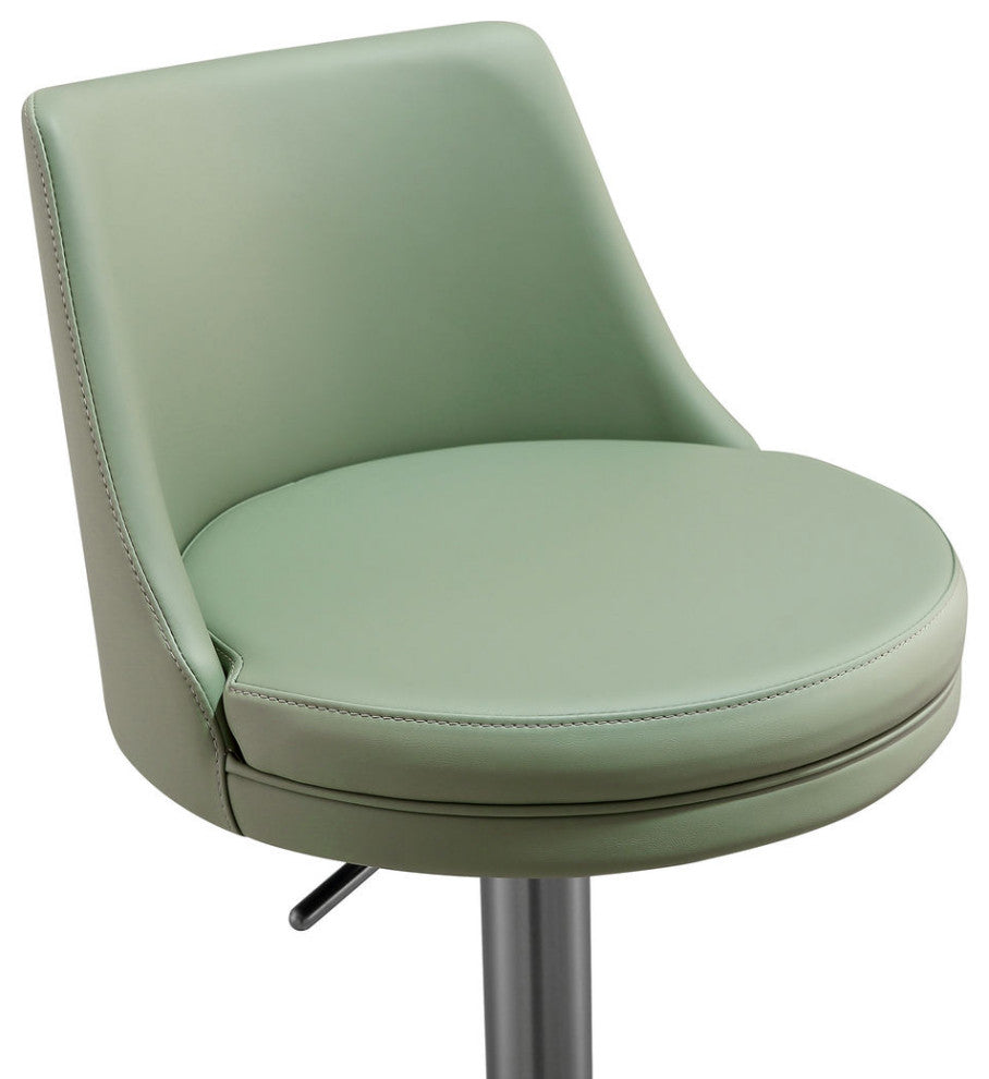 TOV Furniture Reagan Sea Foam Green and Silver Adjustable Stool