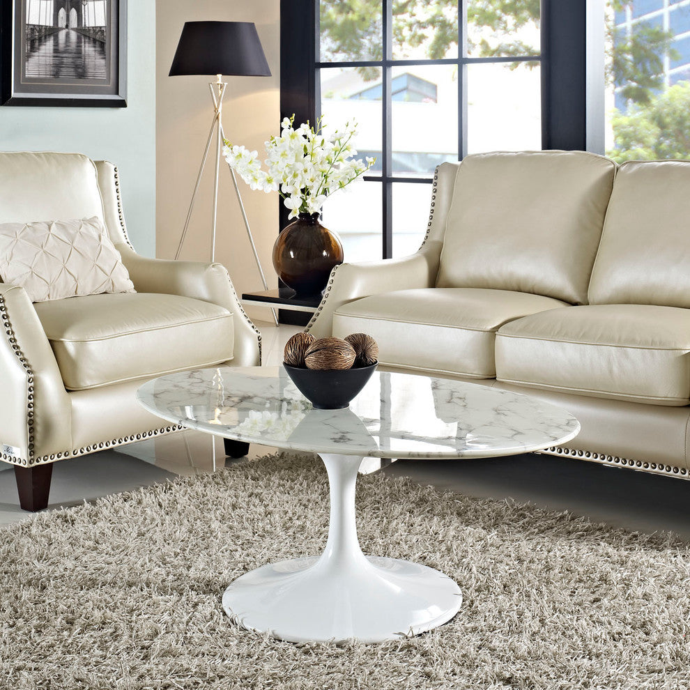 Modern Contemporary Living Room 42" Coffee Table White
