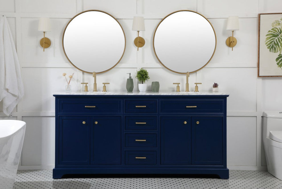 Home Living 72" Double Bathroom Vanity, Blue