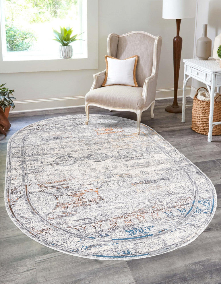Unique Loom Charlotte Finsbury Rug, Multi, 7'10x10'Oval