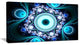 Turquoise Fractal Pattern with Circles, Abstract Canvas Art Print, 32x16