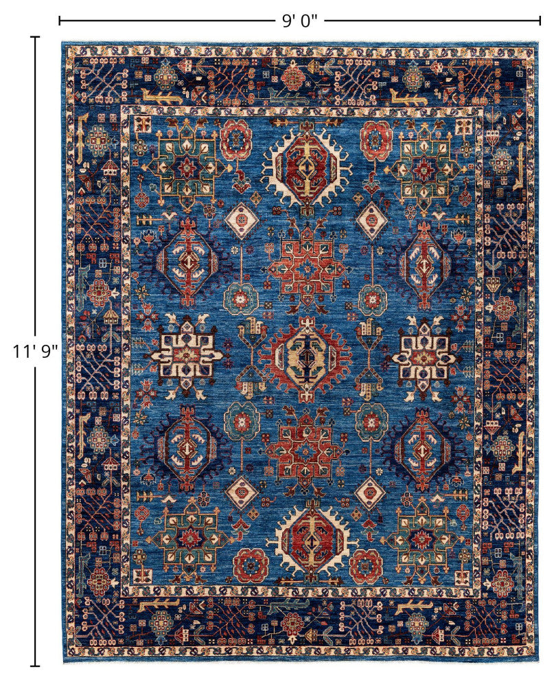 Serapi One-of-a-Kind Hand-Knotted Area Rug Light Blue, 9'0" x 11'9"